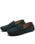 Men's Suede Driving Loafers with Penny Strap and Pebbled Sole – Otis