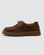 Men's Suede Lace-Up Moccasin Shoes with Apron Toe and Crepe Sole – Dane