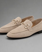 Men's Suede-Look Horsebit Loafers with Stitched Apron Toe – Jude