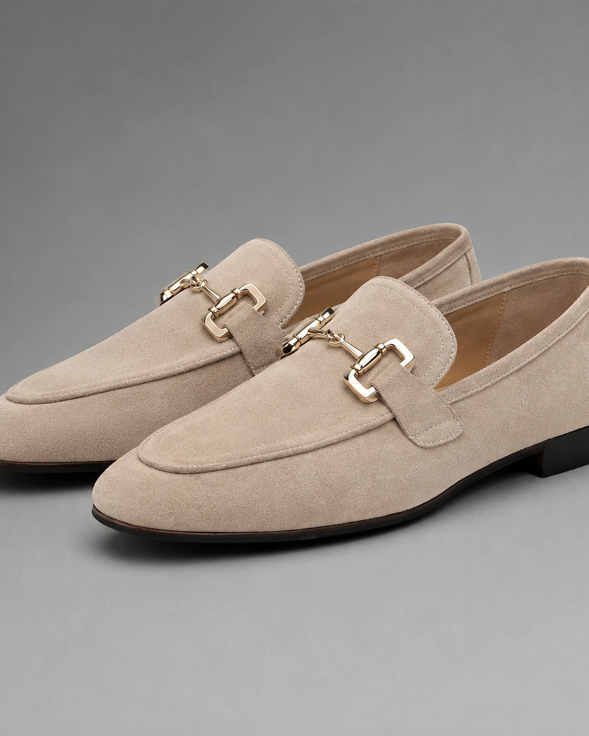 Men's Suede-Look Horsebit Loafers with Stitched Apron Toe – Jude