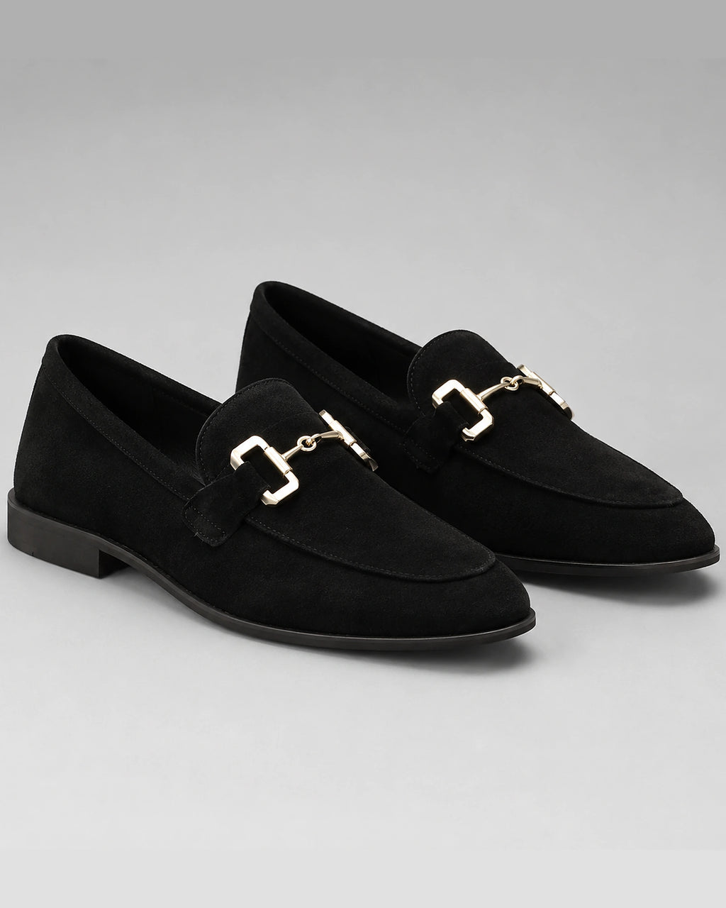 Men's Suede-Look Horsebit Loafers with Stitched Apron Toe – Jude
