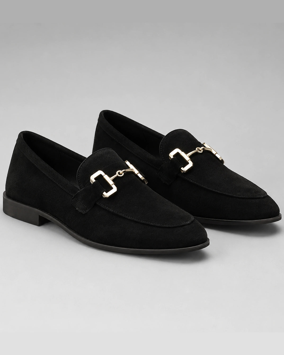 Men's Suede-Look Horsebit Loafers with Stitched Apron Toe – Jude
