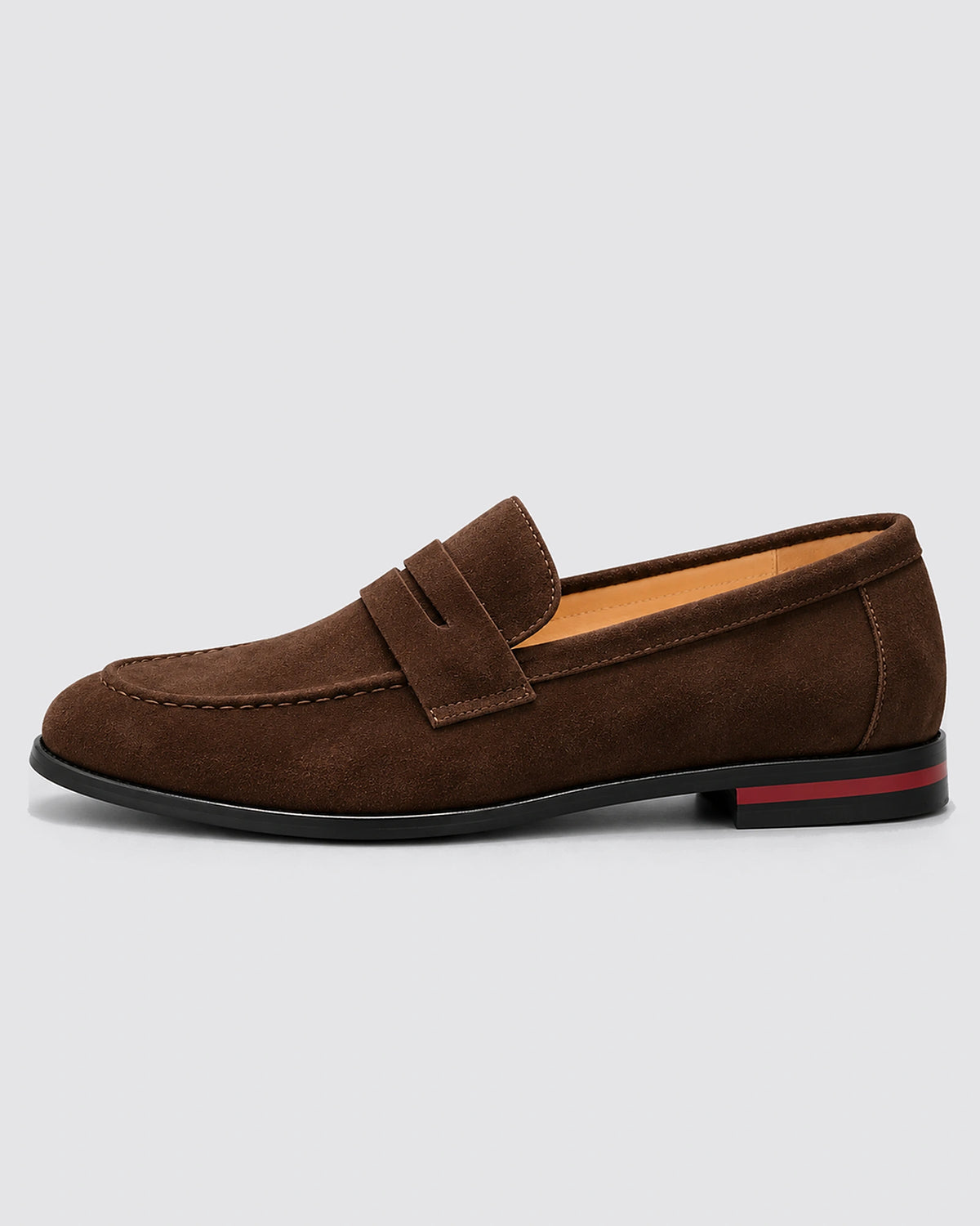 Men's Suede-Look Penny Loafers with Contrast Heel Stripe – Nico
