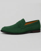 Men's Suede-Look Penny Loafers with Contrast Heel Stripe – Nico