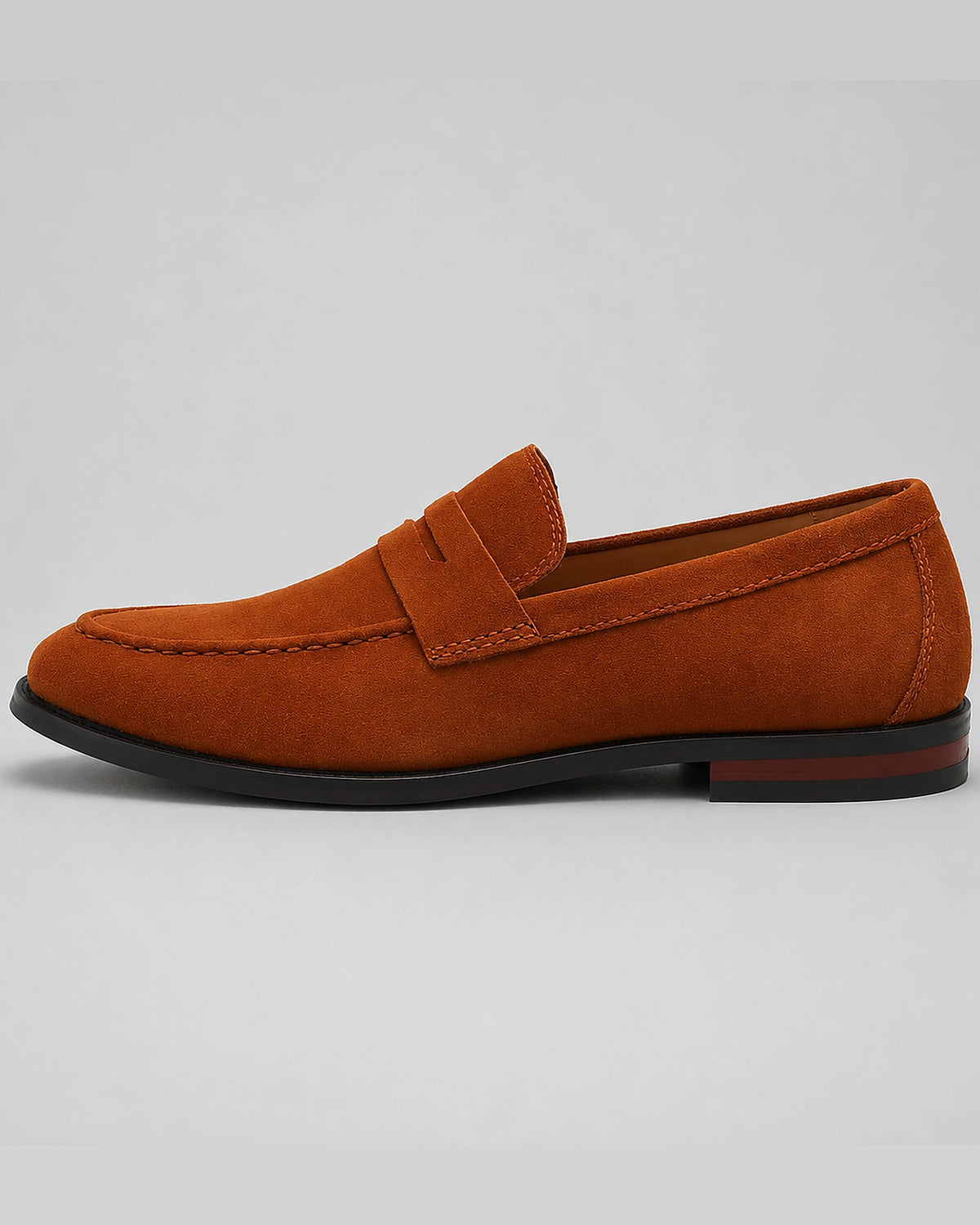Men's Suede-Look Penny Loafers with Contrast Heel Stripe – Nico