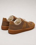 Men's Suede Panel Leather-Look Army Trainers with Gum Sole – Quentin