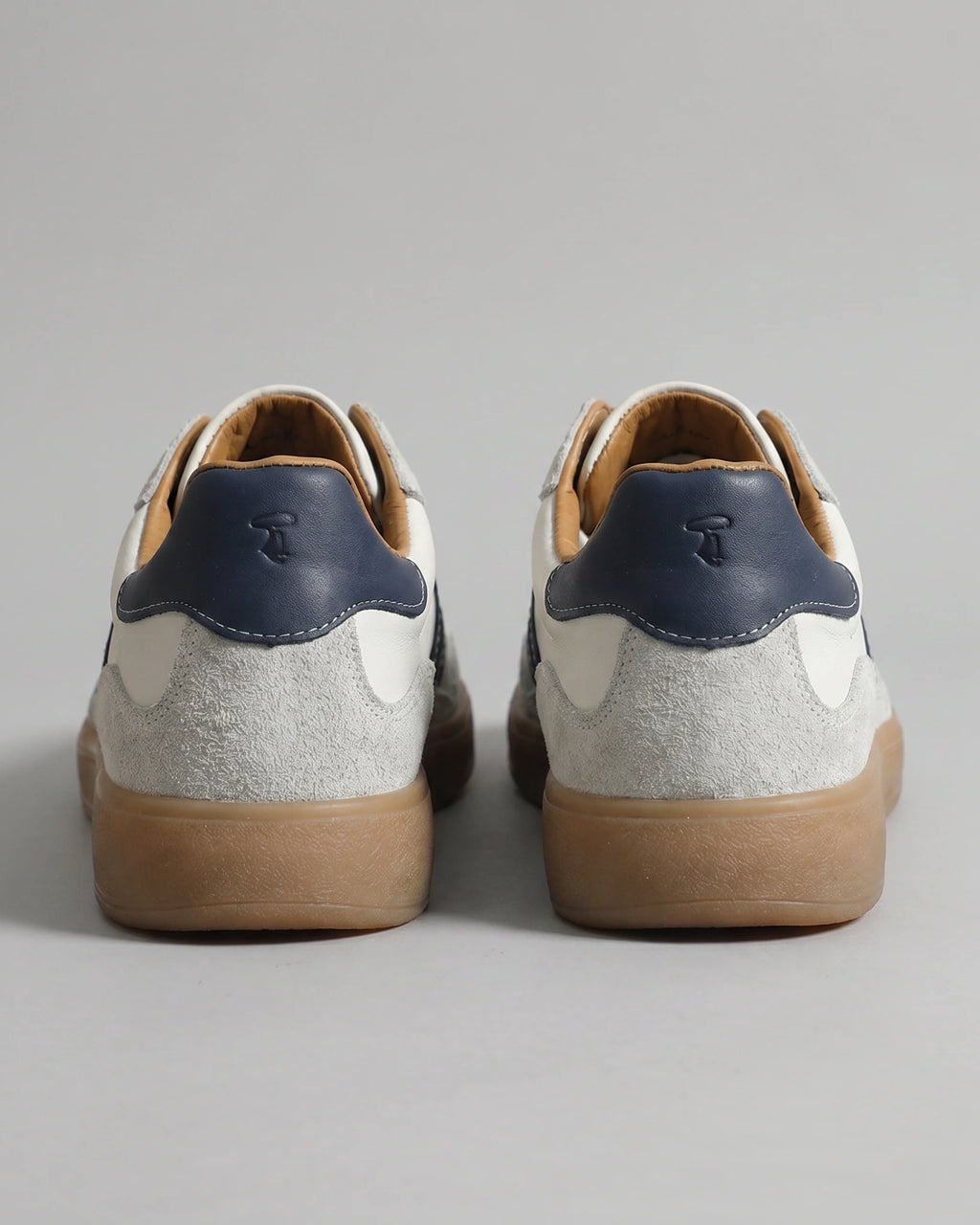 Men's Suede Panel Retro Trainers with Striped Sides and Gum Sole – Silas
