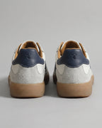 Men's Suede Panel Retro Trainers with Striped Sides and Gum Sole – Silas