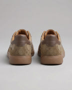 Men's Suede Panel Retro Trainers with Striped Sides and Gum Sole – Silas