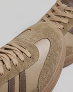 Men's Suede Panel Retro Trainers with Striped Sides and Gum Sole – Silas