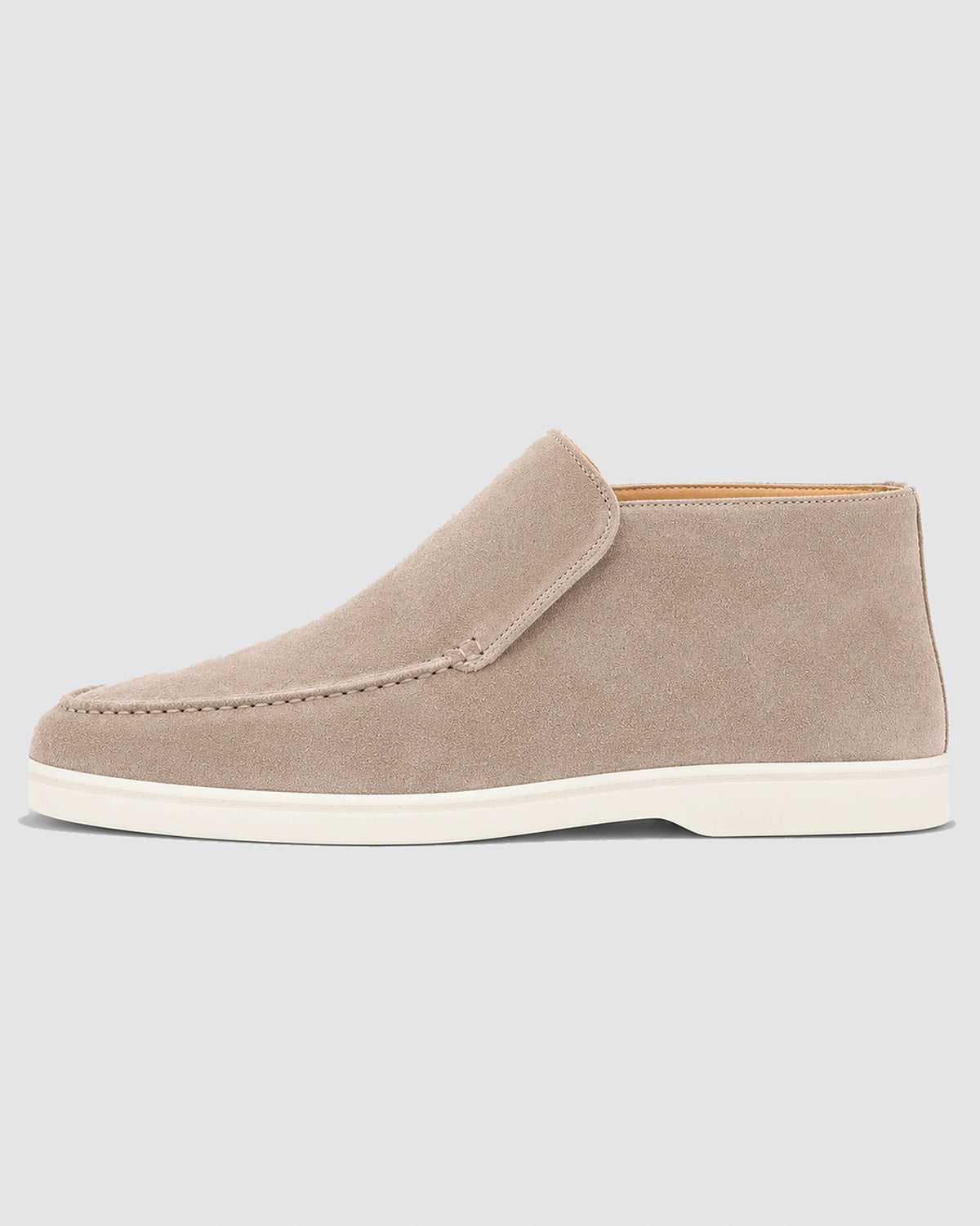 Men's Suede Slip-On Ankle Boots with Moc Toe and Contrast Sole – Niall