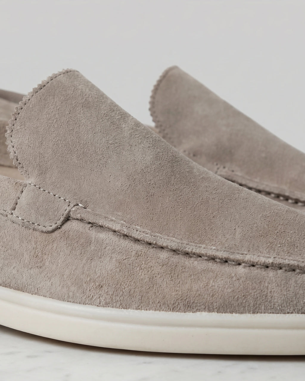 Men's Suede Slip-On Loafers with Stitched Moc Toe – Gideon
