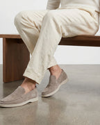 Men's Suede Slip-On Loafers with Stitched Moc Toe – Gideon