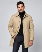 Men's Tailored Longline Mac Coat with Button Front – Harvey