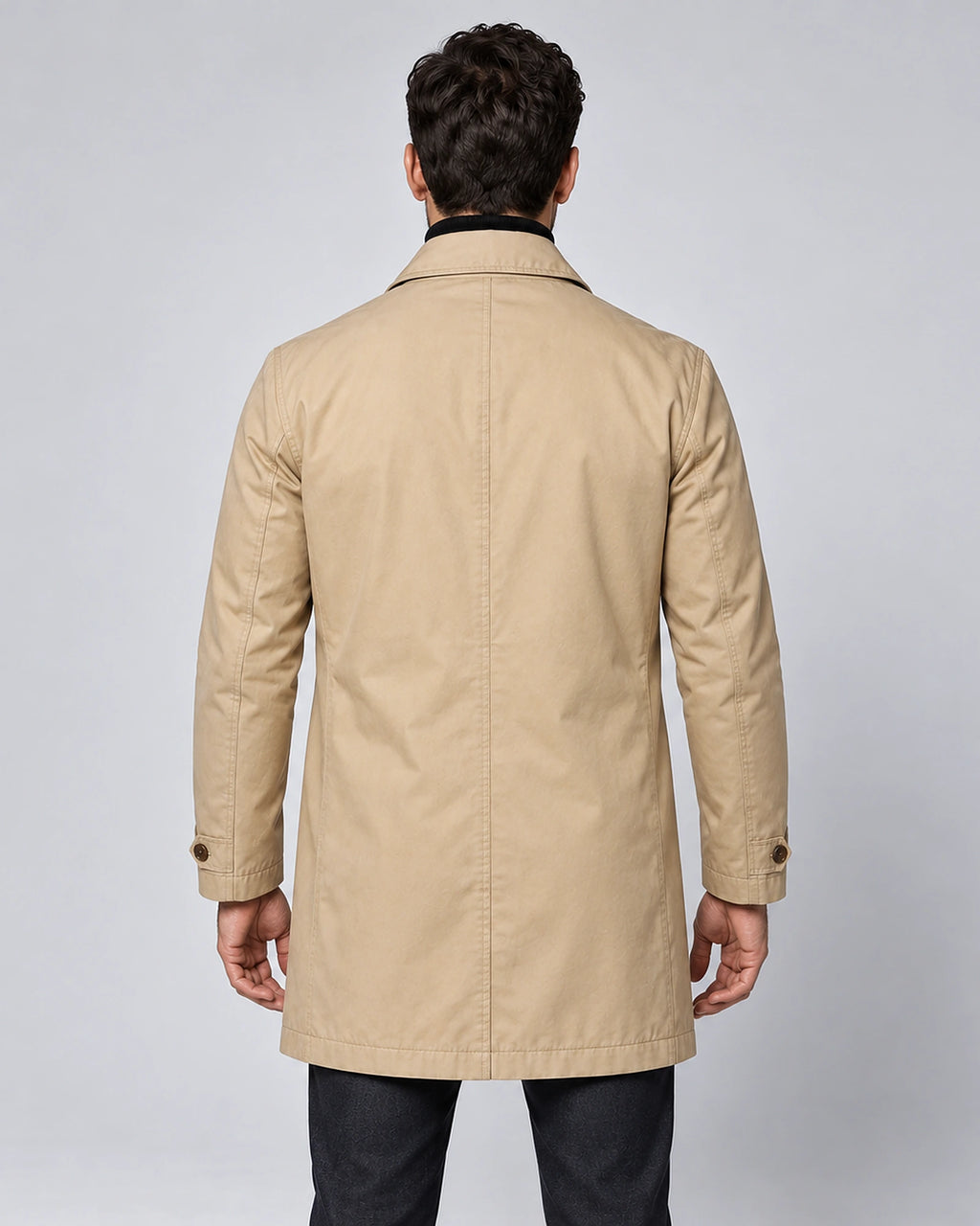 Men's Tailored Longline Mac Coat with Button Front – Harvey