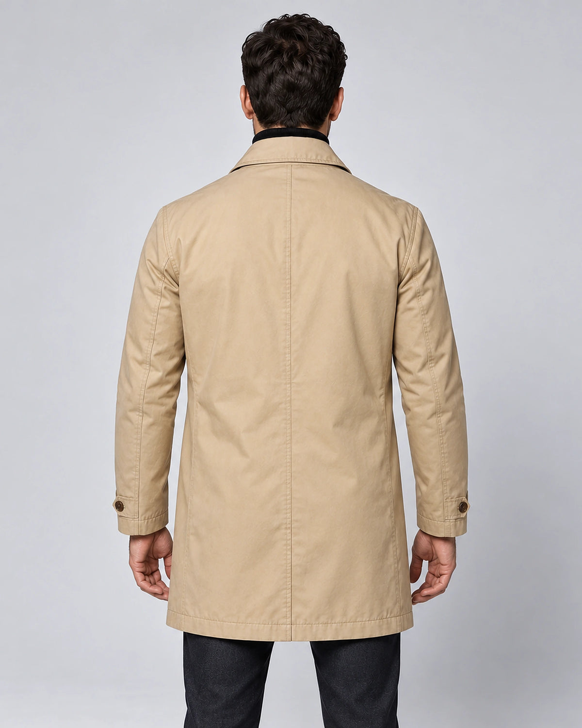 Men's Tailored Longline Mac Coat with Button Front – Harvey