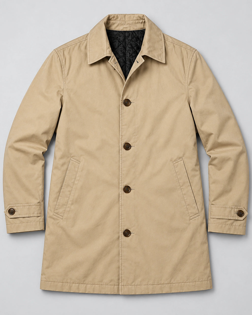 Men's Tailored Longline Mac Coat with Button Front – Harvey