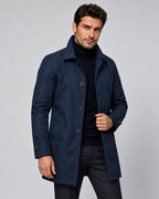 Men's Tailored Longline Mac Coat with Button Front – Harvey