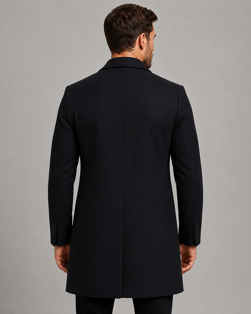 Men's Tailored Single-Breasted Overcoat with Notch Lapel – Gus