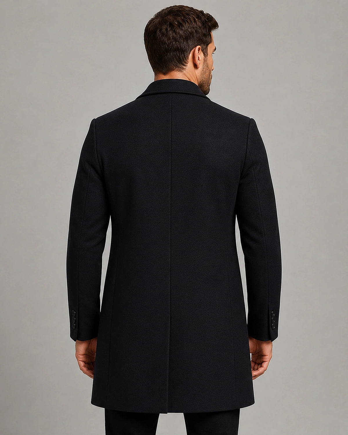 Men's Tailored Single-Breasted Overcoat with Notch Lapel – Gus