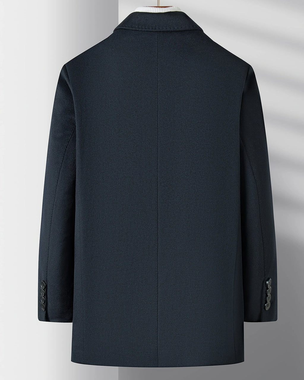 Men's Wool-Blend Overcoat with Notch Collar and Welt Pockets – Cora Rose