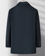 Men's Wool-Blend Overcoat with Notch Collar and Welt Pockets – Cora Rose