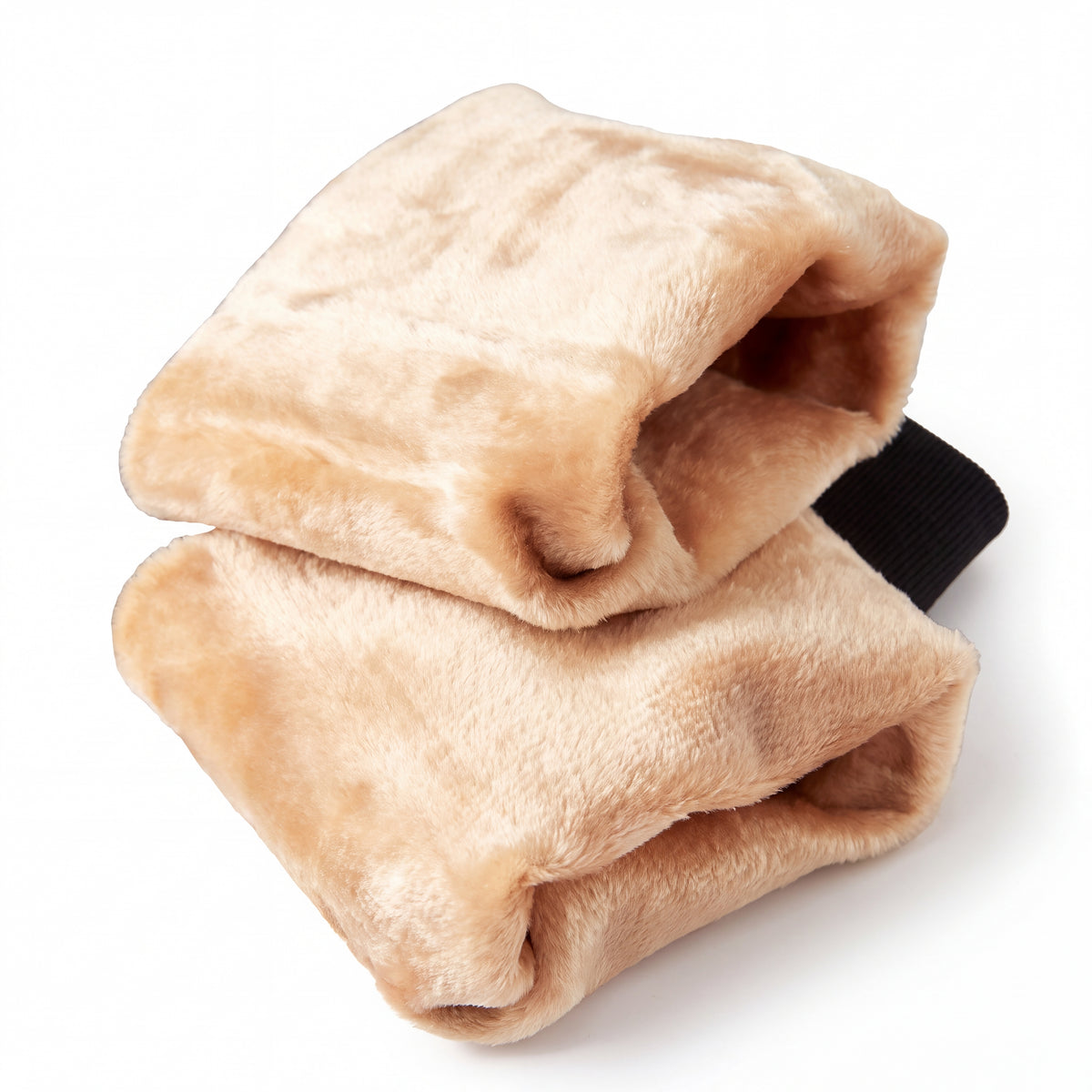 Editorial illustration of fleece-lined tights turned inside out to show the brushed inner texture