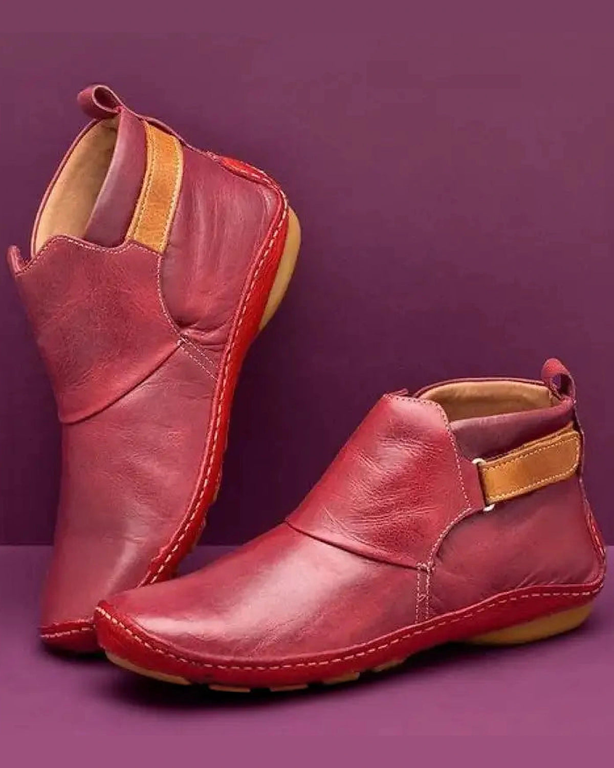 Women's Adjustable Strap Flat Ankle Boots with Arch Support Insole – Heidi Jane