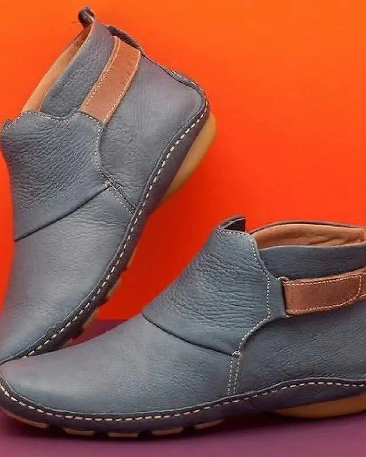 Women's Adjustable Strap Flat Ankle Boots with Arch Support Insole – Heidi Jane