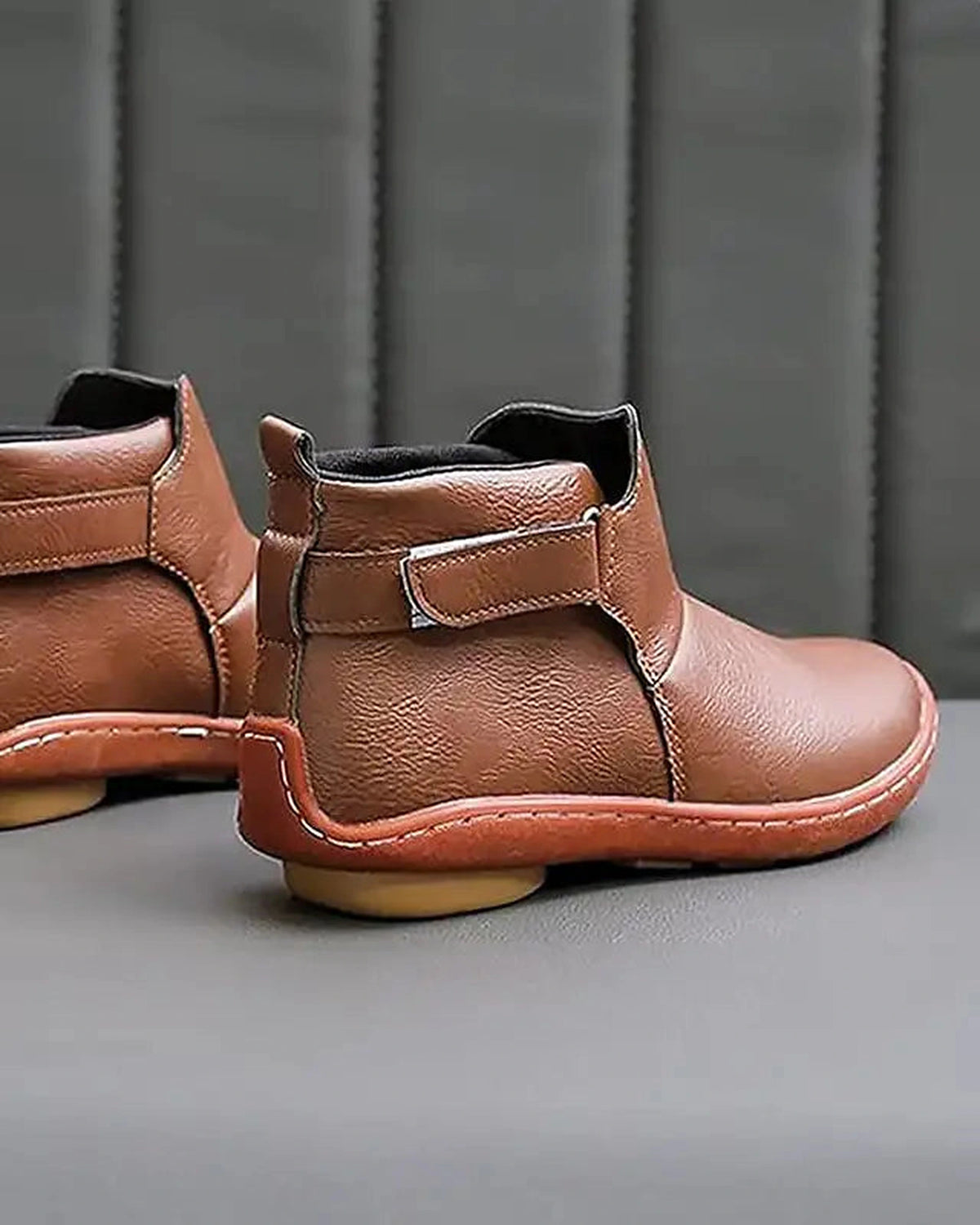 Women's Adjustable Strap Flat Ankle Boots with Arch Support Insole – Heidi Jane