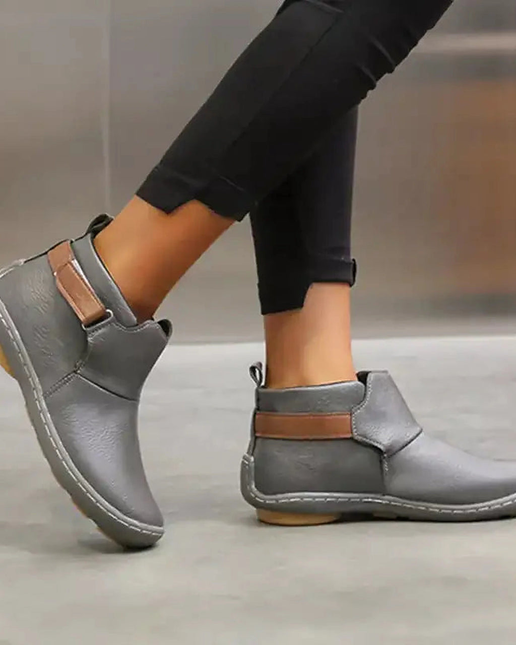 Women's Adjustable Strap Flat Ankle Boots with Arch Support Insole – Heidi Jane