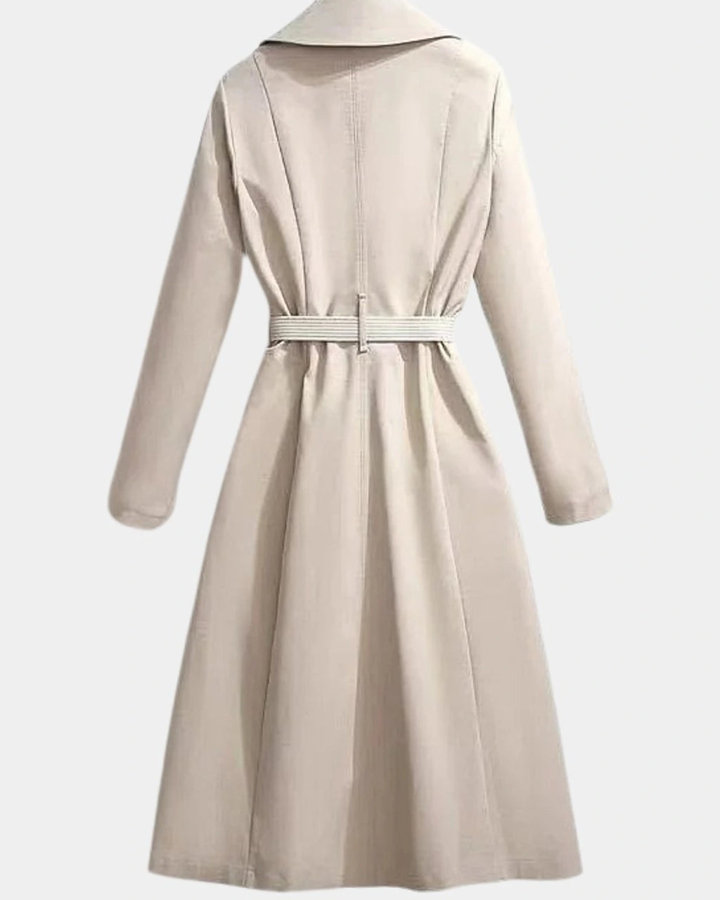 Women's Belted Midi Trench Coat with Asymmetric Scarf Detail – Ivy Jane