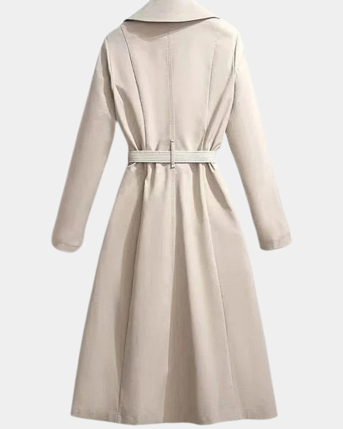 Women's Belted Midi Trench Coat with Asymmetric Scarf Detail – Ivy Jane