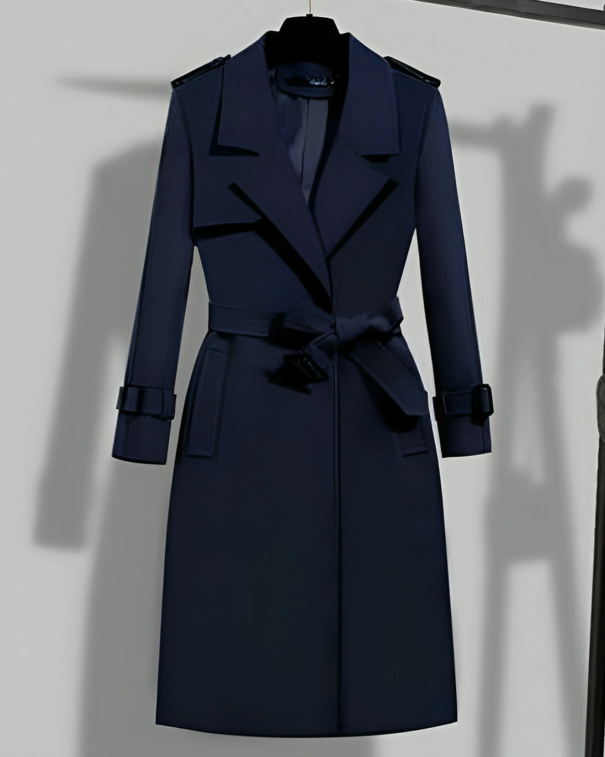 Women's Belted Trench Coat with Notched Lapels and Shoulder Epaulettes – Jade Mae