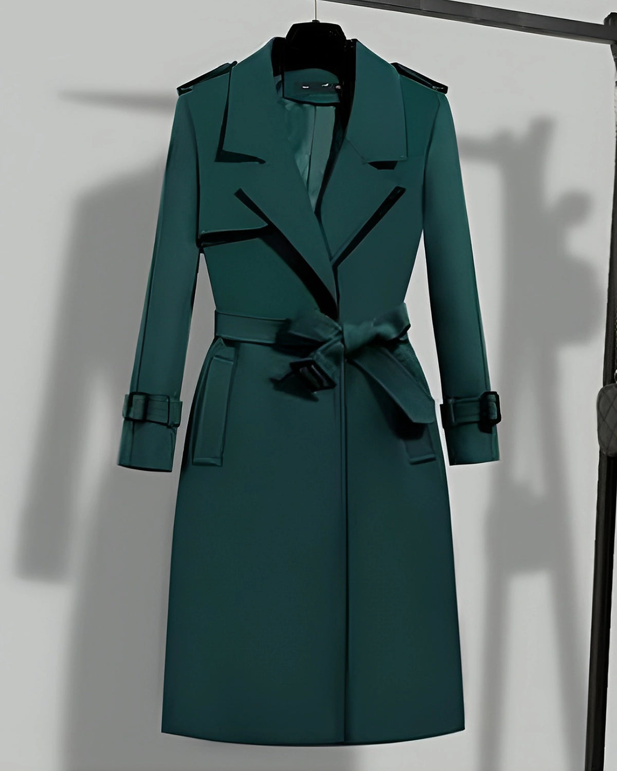 Women's Belted Trench Coat with Notched Lapels and Shoulder Epaulettes – Jade Mae
