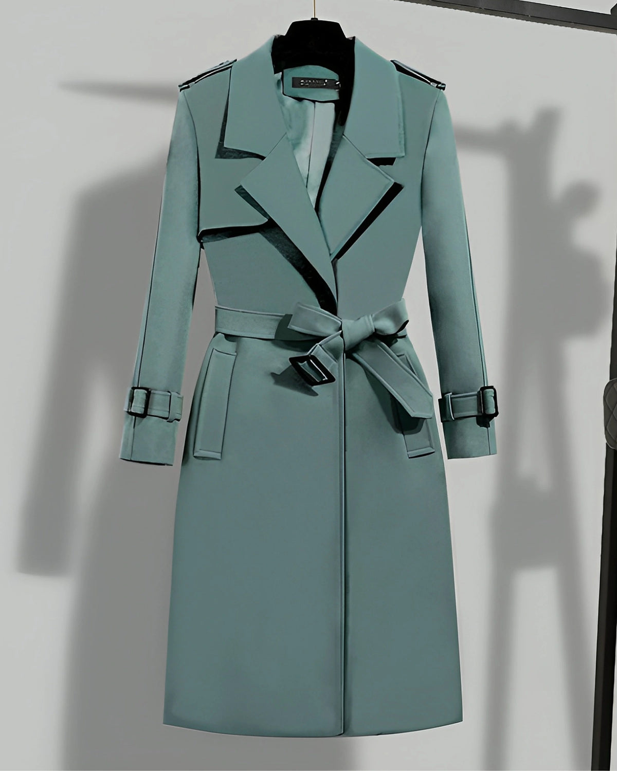 Women's Belted Trench Coat with Notched Lapels and Shoulder Epaulettes – Jade Mae