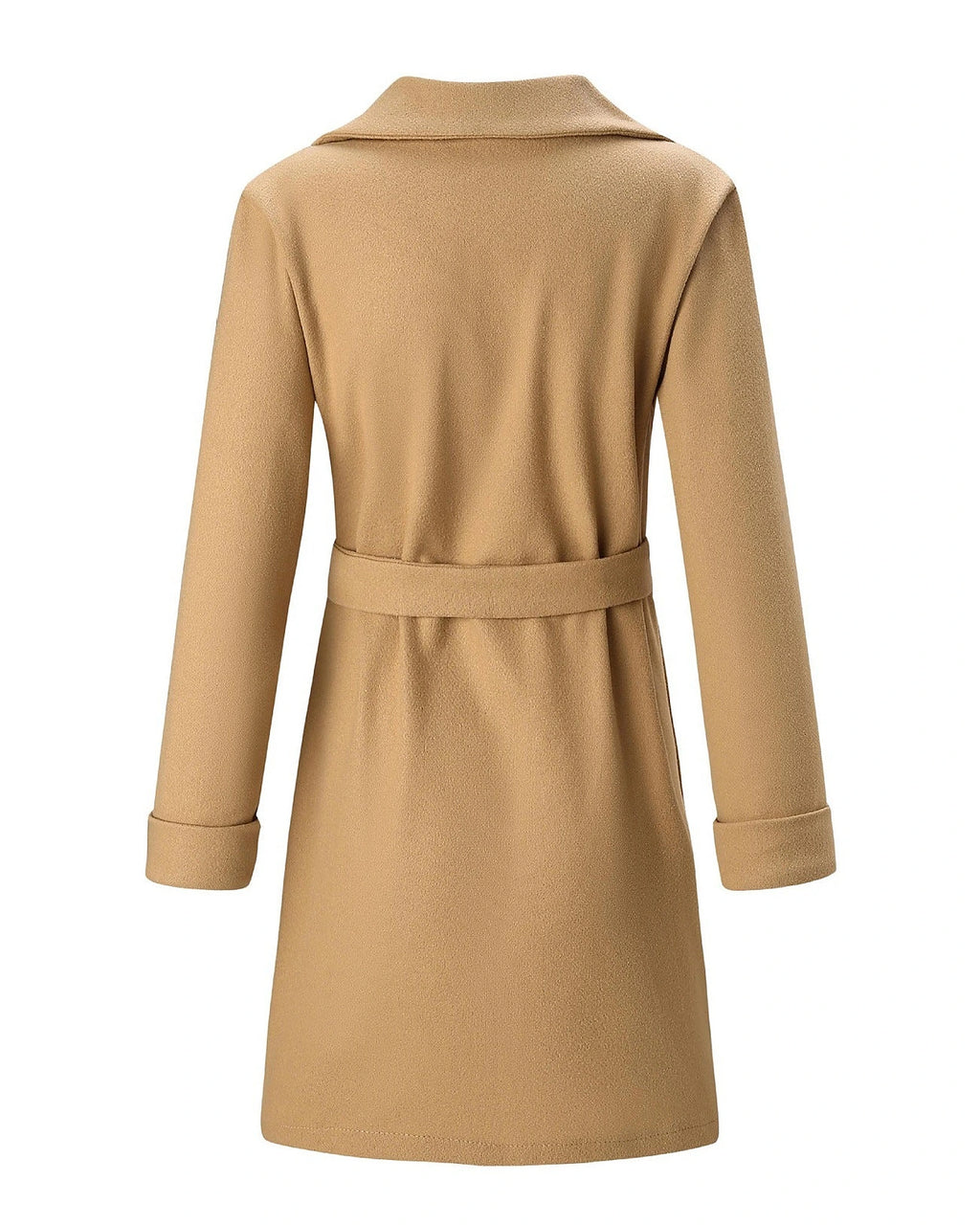 Women's Belted Wrap Coat with Notch Collar, Knee-Length Fit – Greta Lou