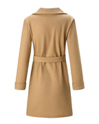 Women's Belted Wrap Coat with Notch Collar, Knee-Length Fit – Greta Lou