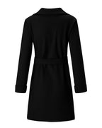Women's Belted Wrap Coat with Notch Collar, Knee-Length Fit – Greta Lou