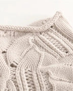 Women's Jumper with Turtleneck, Cable Knit and Pointelle Detail – Willa Grey