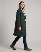 Women's Coat in Check Wool with Notch Lapel and Two-Button Front – Gemma Grey