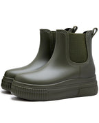 Women's Chunky Platform Chelsea Boots with Elastic Side Panels – Nadia Grey