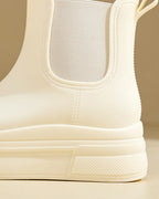 Women's Chunky Platform Chelsea Boots with Elastic Side Panels – Nadia Grey