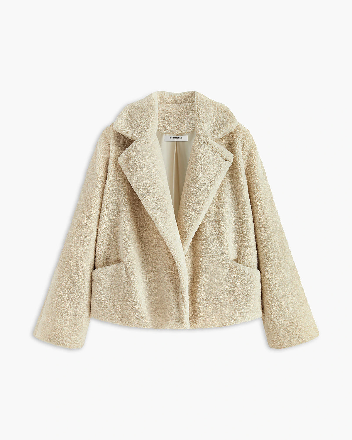Women's Collared Teddy Coat with Patch Pockets, Relaxed Fit – Ivy Lou