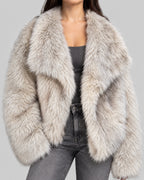 Women's Faux Fur Coat Jacket with Oversized Shawl Collar for Winter – Lorelei