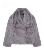 Women's Faux Fur Coat Jacket with Oversized Shawl Collar for Winter – Lorelei