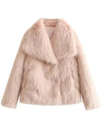 Women's Faux Fur Coat Jacket with Oversized Shawl Collar for Winter – Lorelei