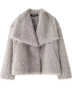 Women's Faux Fur Coat Jacket with Oversized Shawl Collar for Winter – Lorelei