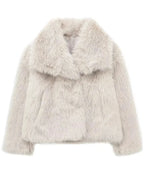 Women's Faux Fur Coat Jacket with Oversized Shawl Collar for Winter – Lorelei
