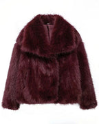 Women's Faux Fur Coat Jacket with Oversized Shawl Collar for Winter – Lorelei